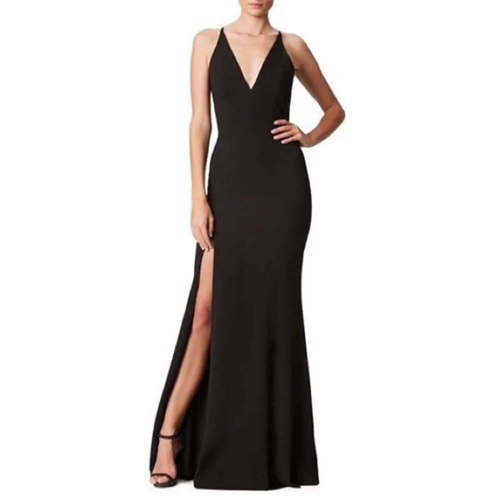 Nordstrom Black Slit Gown (New) Size Small